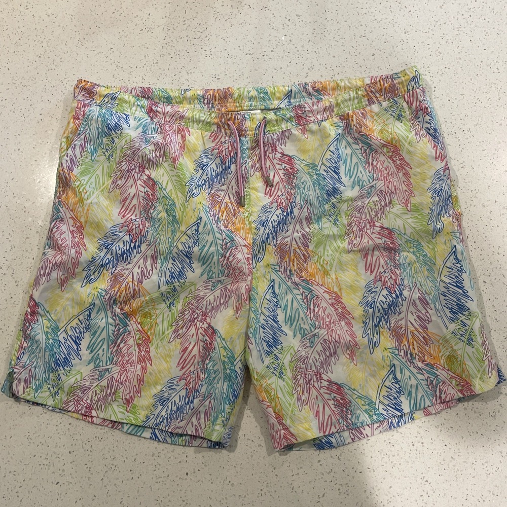 Peter Millar Swim Trunks XL Floral Hawaiian Performance Shorts Tiki Moanaloa